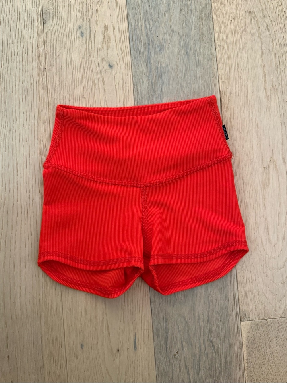 Tiger Friday CM High-Rise Ribbed Red Women's Performance Shorts